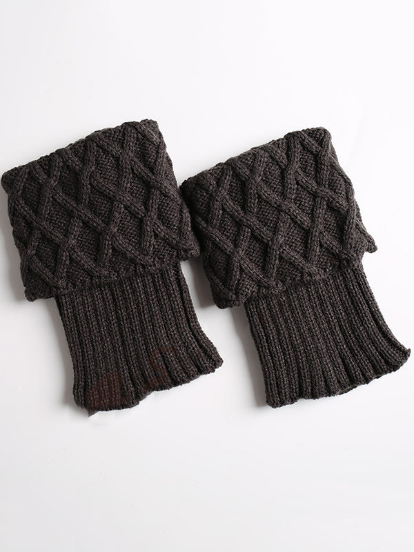 Original Creation Keep Warm Jacquard Solid Color Leg Warmers Accessories