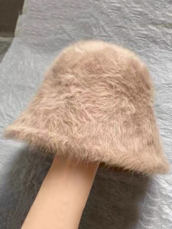 Drawstring Solid Color Split-Joint Hat Bucket Hat