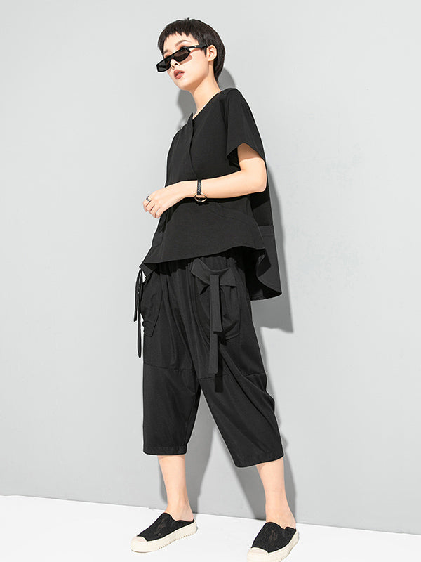 Original High-Low Asymmetric Loose Short Sleeve T-Shirts