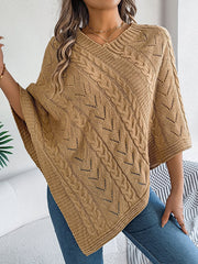 Solid Color Half Sleeves Loose V-neck Cape