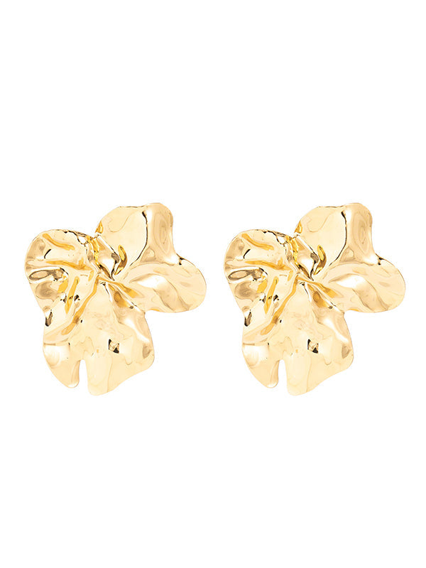 Flower Shape Solid Color Earrings Accessories