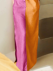 Long Sleeves Loose Buttoned Contrast Color Lapel Collar Maxi Dresses