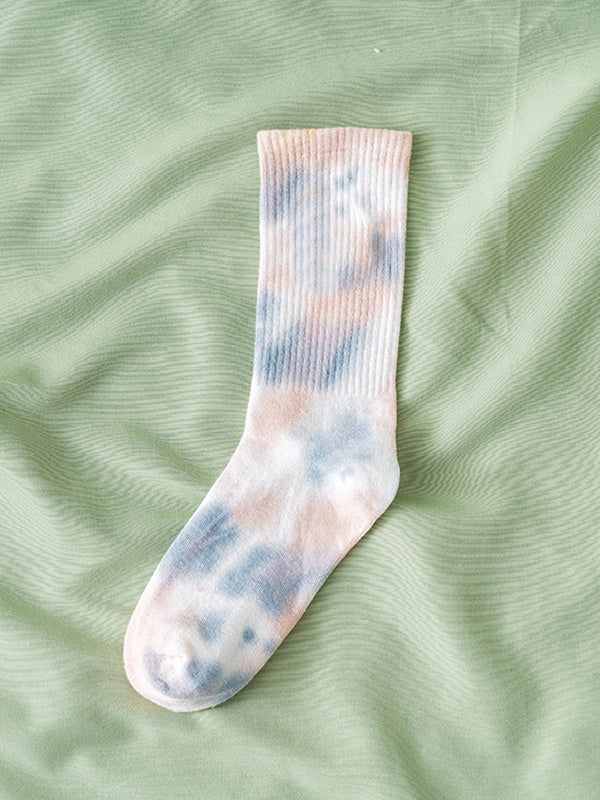 Pleated Tie-Dyed Socks