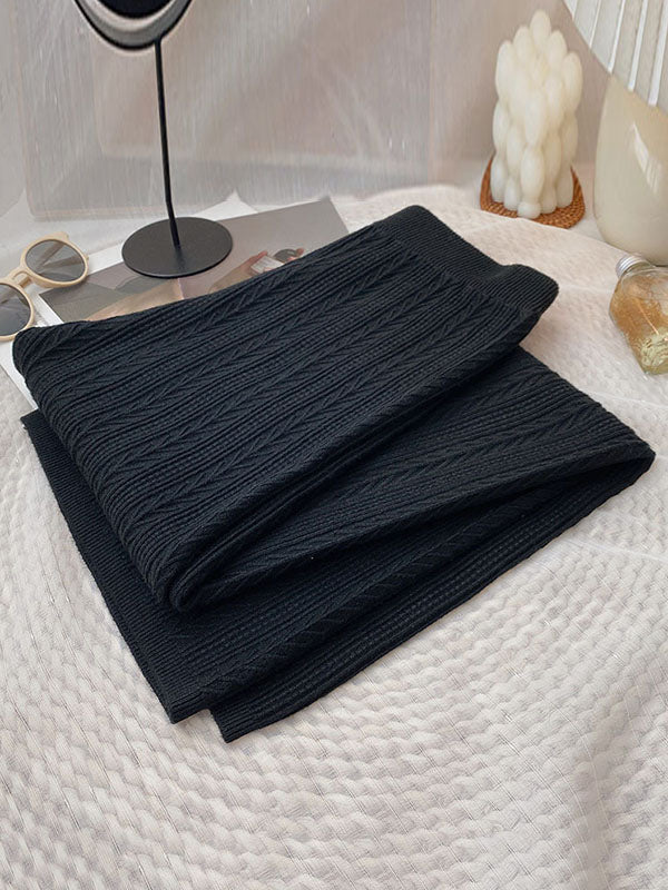 Solid Color High Waisted Loose Trousers Pants