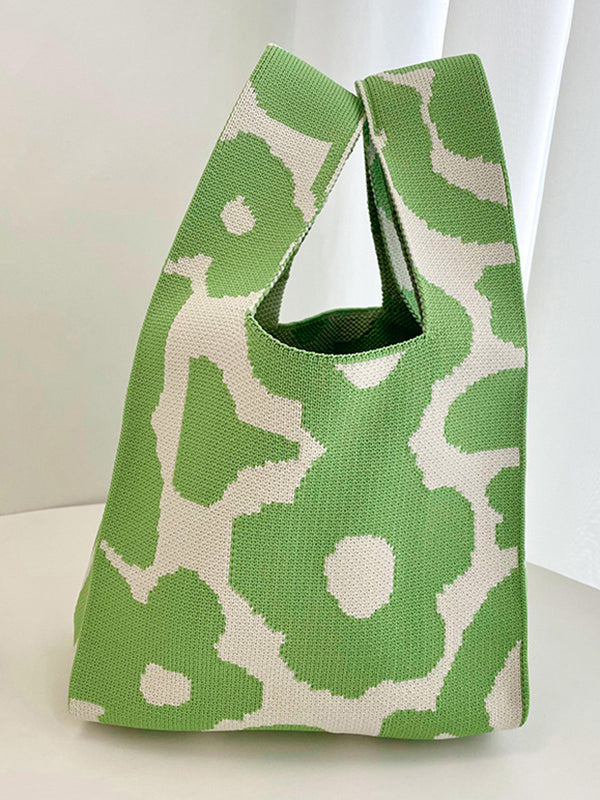 Floral Printed Woven Handbag Bags Accessories