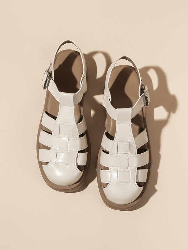 Hollow Round-Toe Sandals Gladiators