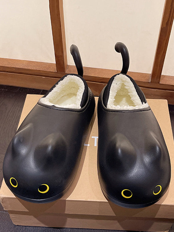 Round-Toe Split-Joint Slippers Platform Shoes