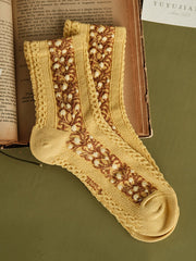 Vintage Jacquard Cotton Socks Accessories
