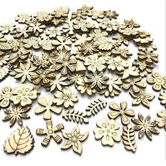 Flower&Leaves Pattern Burlywood Buttons