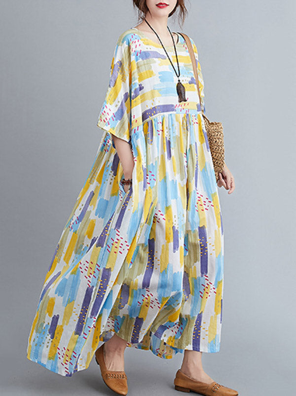 Original Print Round-Neck Dress