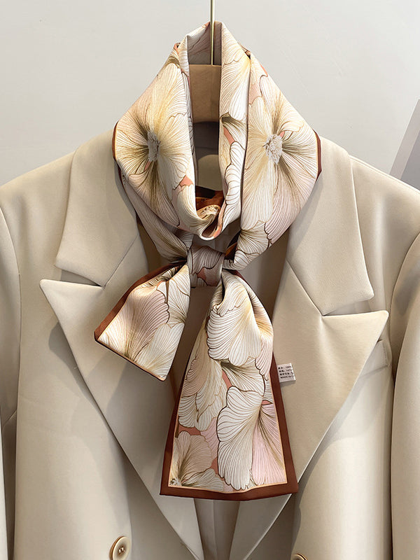 Contrast Color Floral Printed Scarf Hair Band