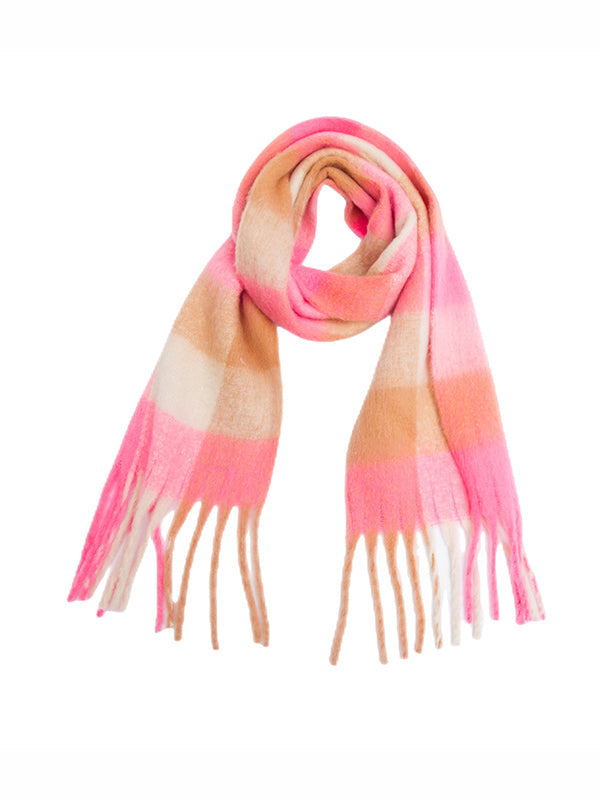 Keep Warm Plaid Tasseled Thick Shawl&Scarf