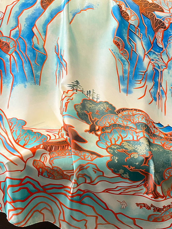 Contrast Color Printed Sun-Protection Shawl&Scarf