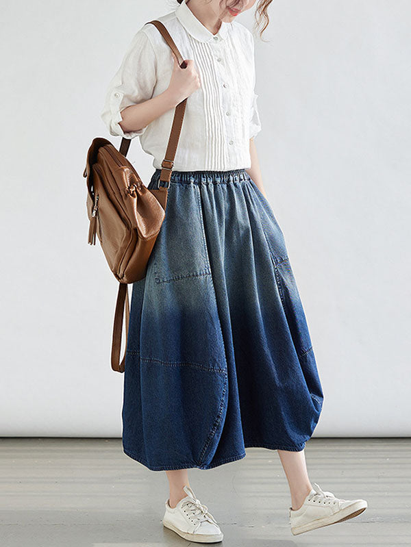 Elasticity Gradient Loose Skirts