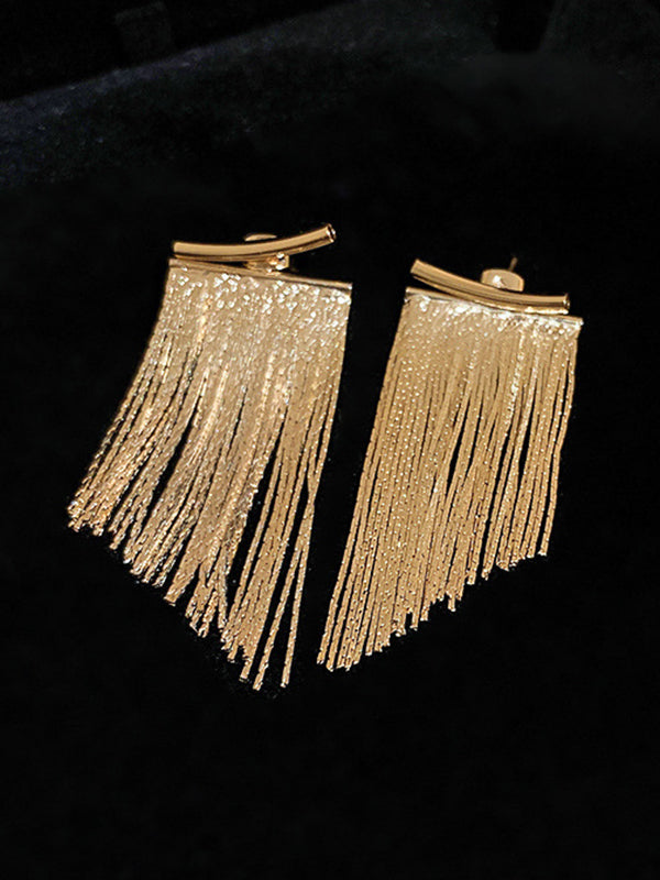 Solid Color Tasseled Earrings Accessories Eardrop
