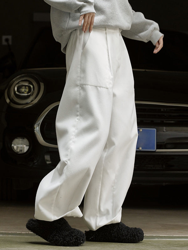 Casual Loose Wide Leg Solid Color Pants