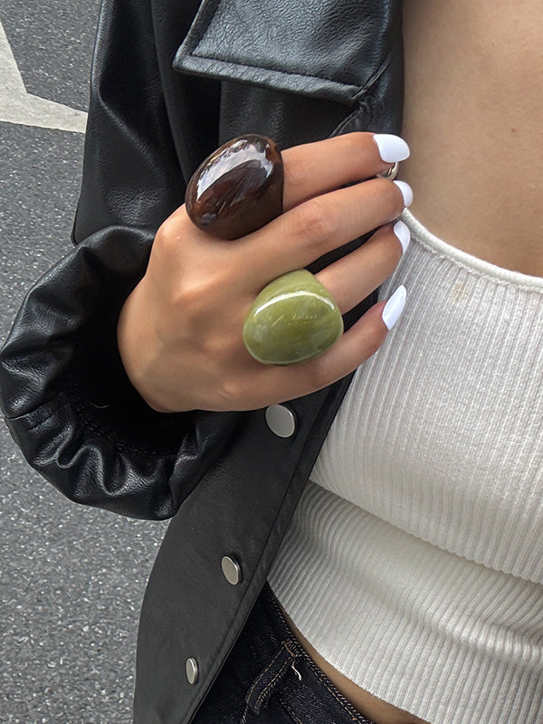 Geometric Shiny Irregularity Rings Accessories