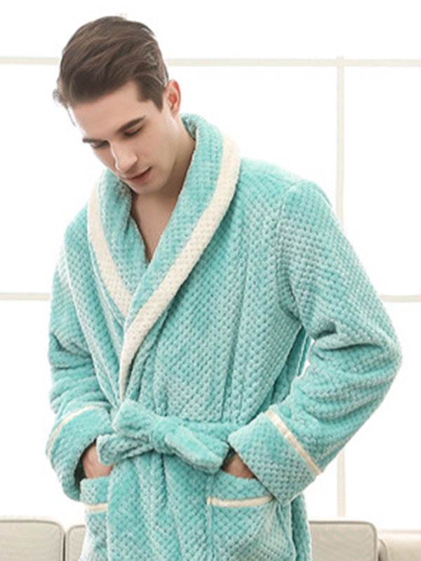 Comfortable Solid Warm Pajama Robe