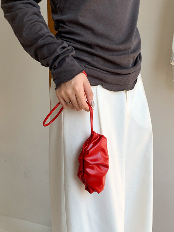 Geometric Pleated Solid Color Bags