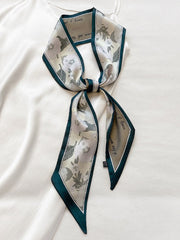 Original Floral Printed Hair Band&Silk Scarf