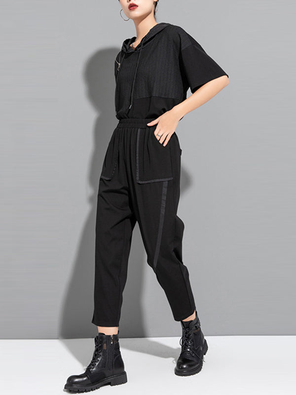 Solid Color Split-Joint Harem Pants Ninth Pants Ninth Pants Casual Pants Bottoms