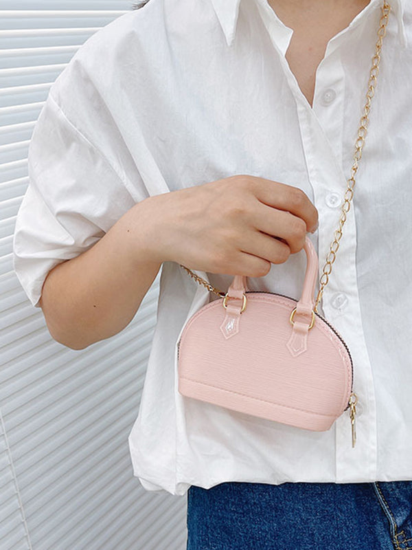 Chains Geometric Zipper Satchels Crossbody Bags