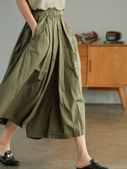 Artistic Retro Solid Color Super Loose Wide-Leg Pants