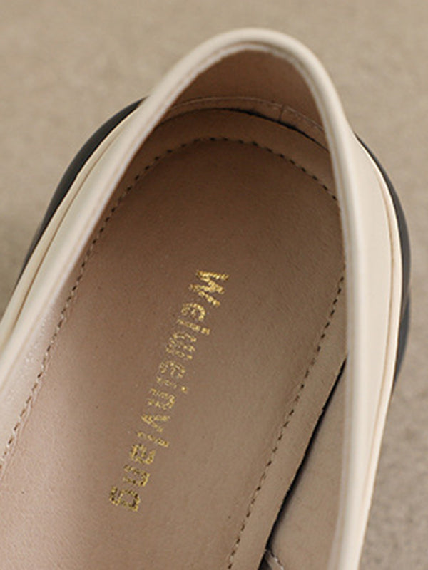 Round-Toe Split-Joint Platform Shoes Loafers