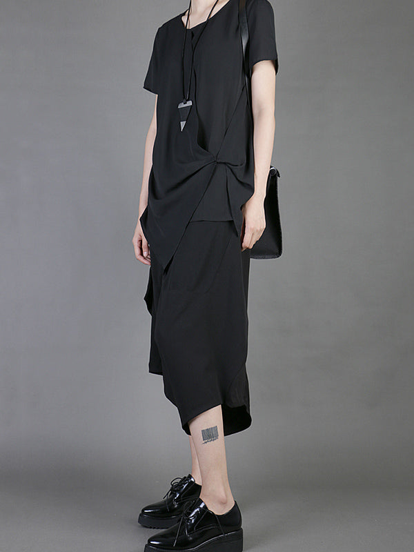 Casual Chiffon Cropped T-Shirt