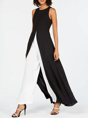 Urban Sleeveless Solid Color Split-Front Vest Top