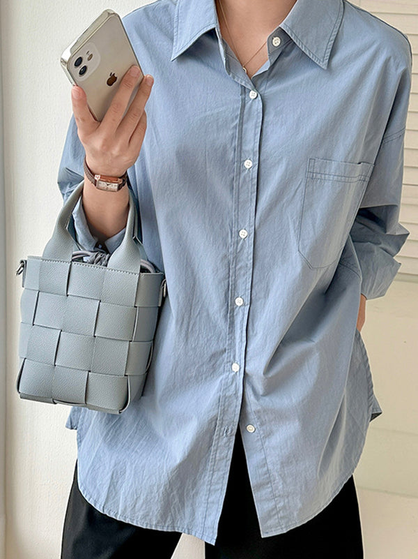 Solid Color Woven Handbags Crossbody Bags