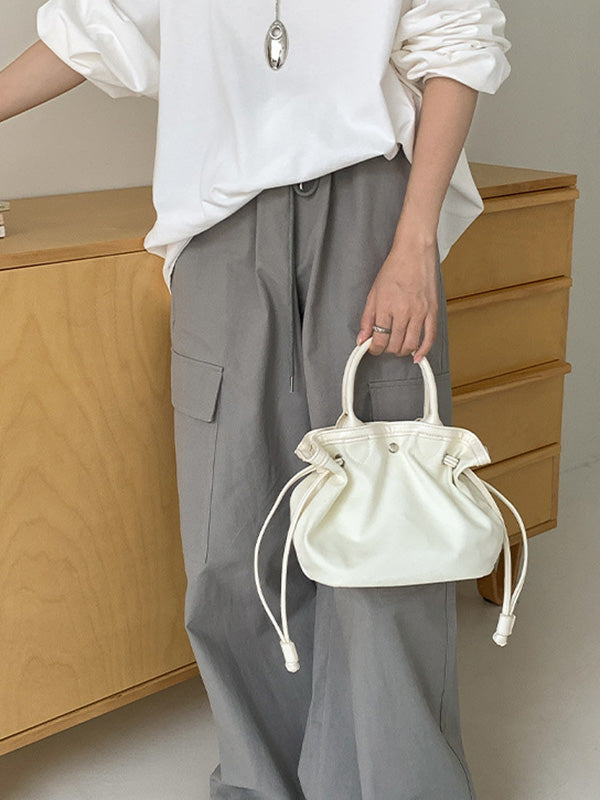 Drawstring Split-Joint Tote Bags Handbags
