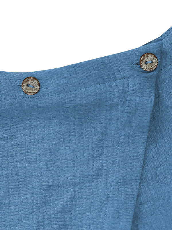 Original Solid Color Loose Pleated Jumpsuits