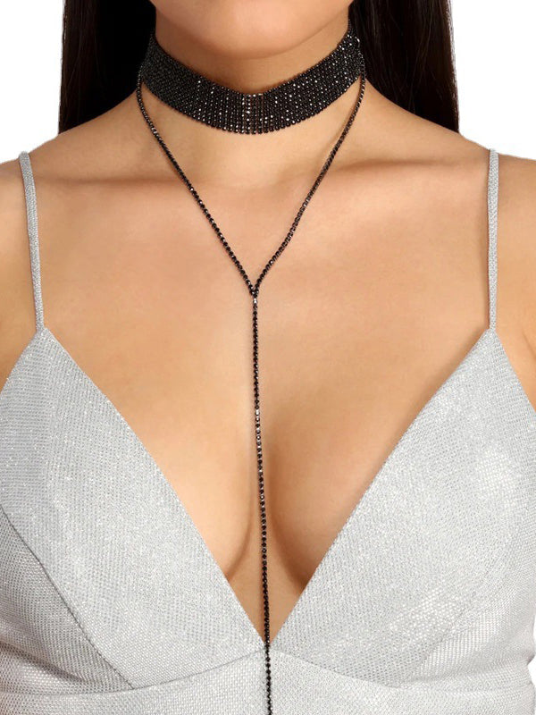 Rhinestone Tasseled Necklaces Accessories Body Chain Accessories