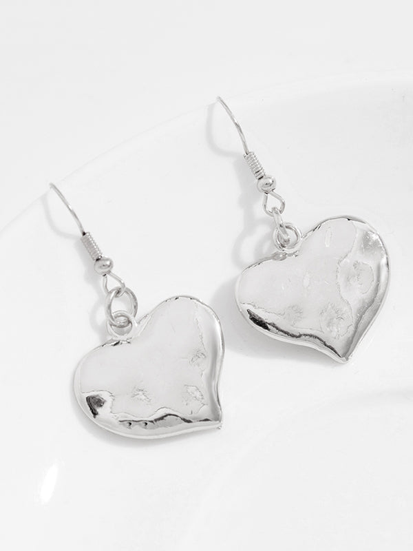 Chains Geometric Heart Shape Normcore Drop Earrings