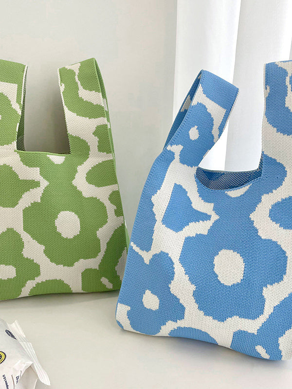 Floral Printed Woven Handbag Bags Accessories