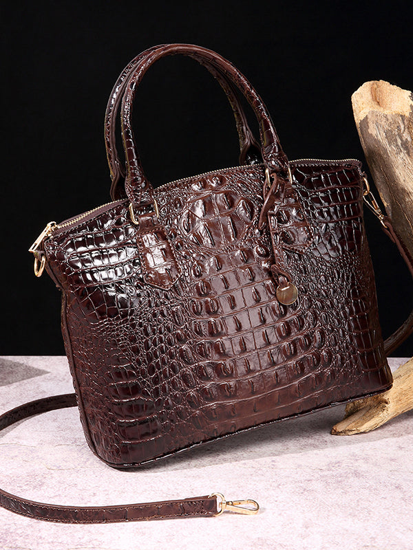 Alligator Print Pleated Split-Joint Handbags Bags