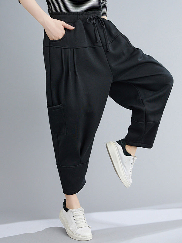 Casual Split-Joint Drawstring High Waisted Harem Pants