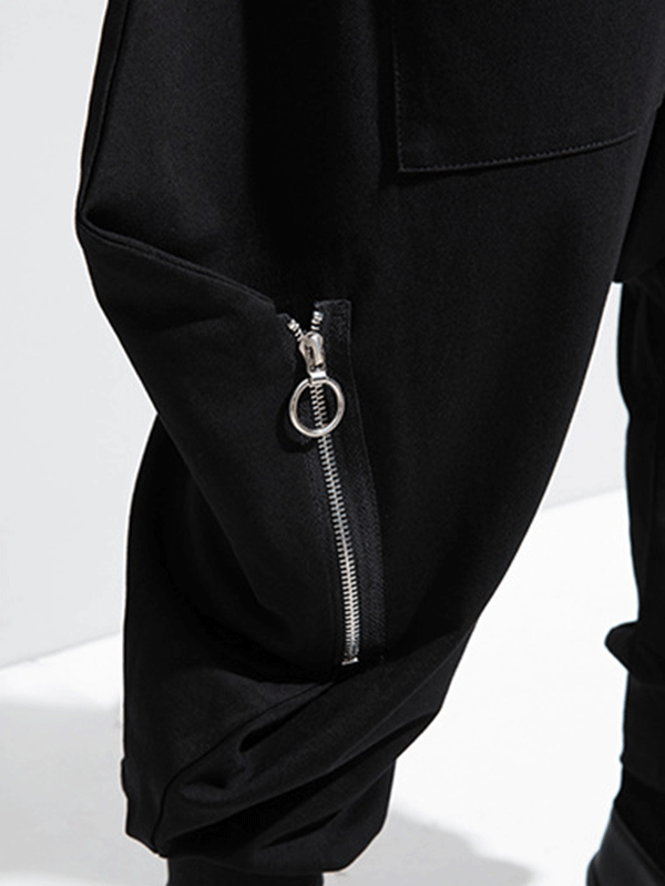 Zipper Original Simple Loose Solid Harem Pants