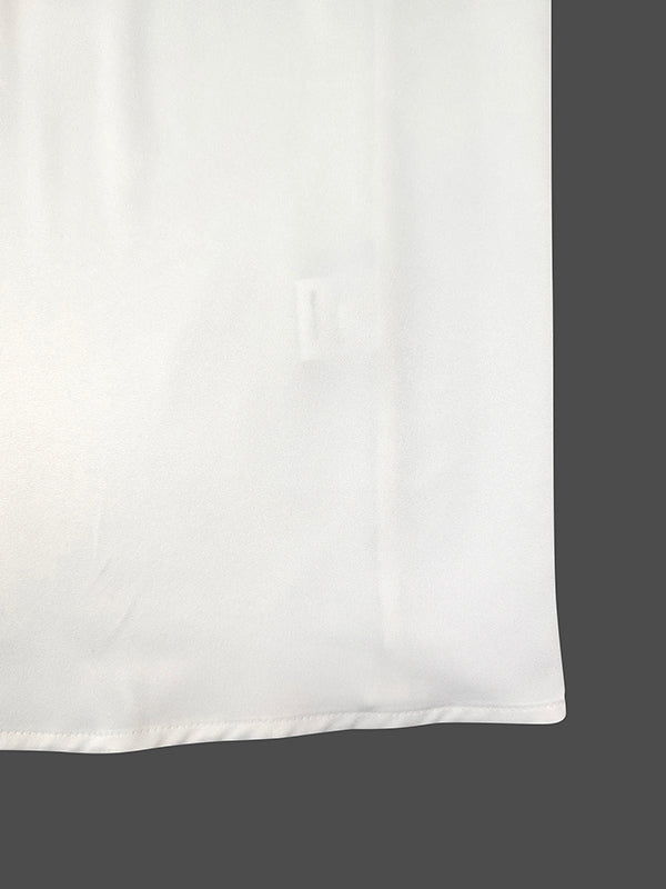 Double Layered Elasticity Solid Color Tied Flared Sleeves Long Sleeves V-Neck Blouses&Shirts Tops