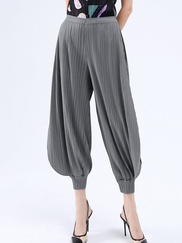 Simple Loose Solid Color Casual Harem Pants Bottoms