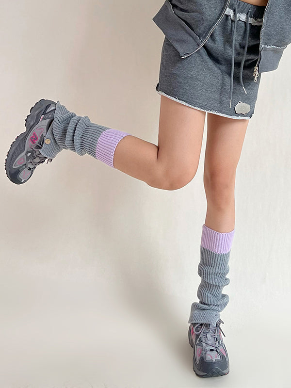 Leisure Flared Contrast Color Leg Warmers Accessories