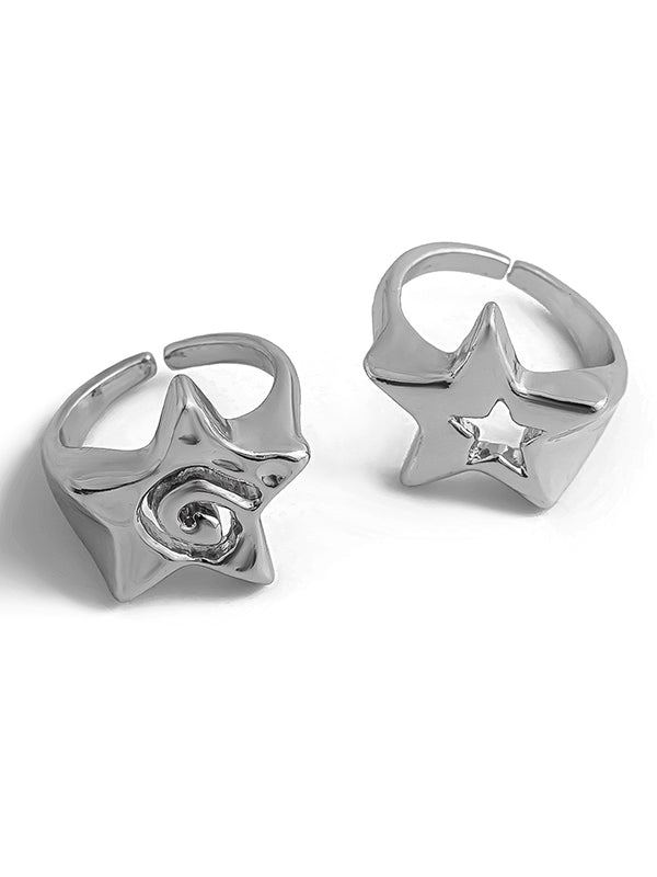 Adjustable Hollow Star Shape Normcore Rings Accessories