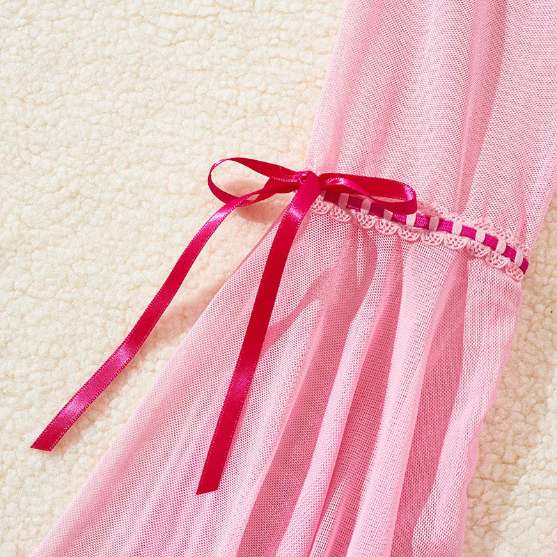 3 Pieces Western Style Sheer See Through Uniform Skirt Mini Thong G String Summer Erotic Lingerie Set