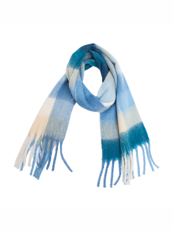 Keep Warm Plaid Tasseled Thick Shawl&Scarf