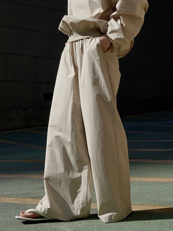 Solid Color High Waisted Wide Leg Trousers Casual Pants Bottoms