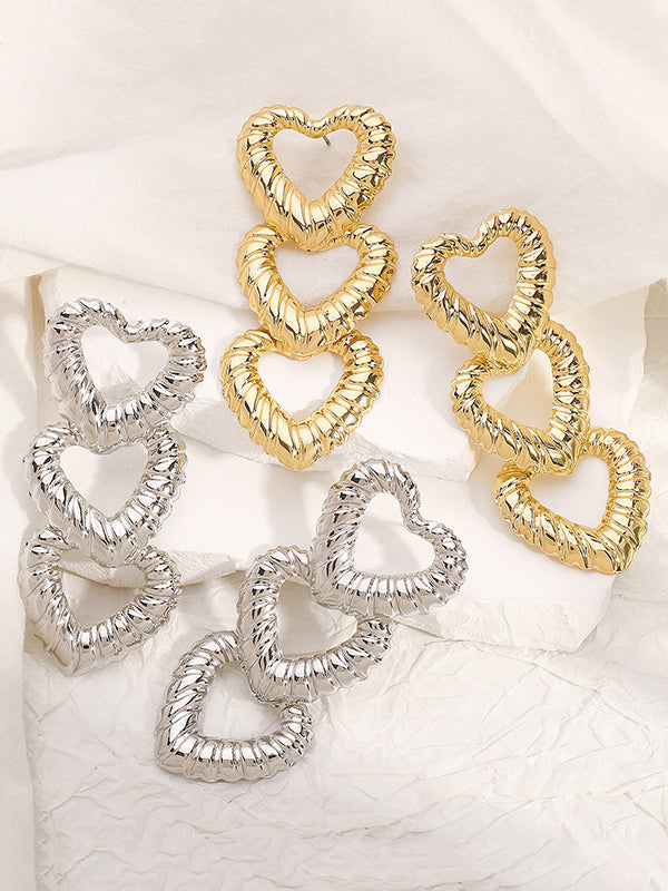 Heart Shape Hollow Normcore Drop Earrings