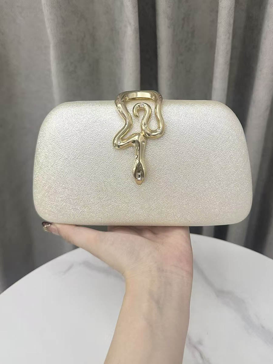 Chains Lock Shiny Irregularity Evening Bags & Clutches Crossbody Bags
