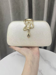 Chains Lock Shiny Irregularity Evening Bags & Clutches Crossbody Bags
