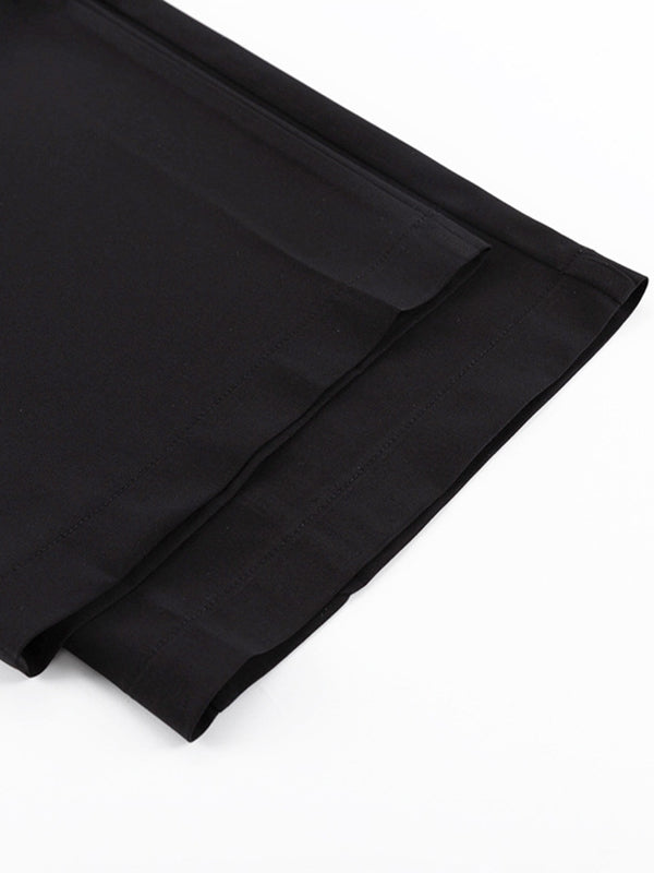 Split-Joint High Waisted Wide Leg Trousers Casual Pants Bottoms
